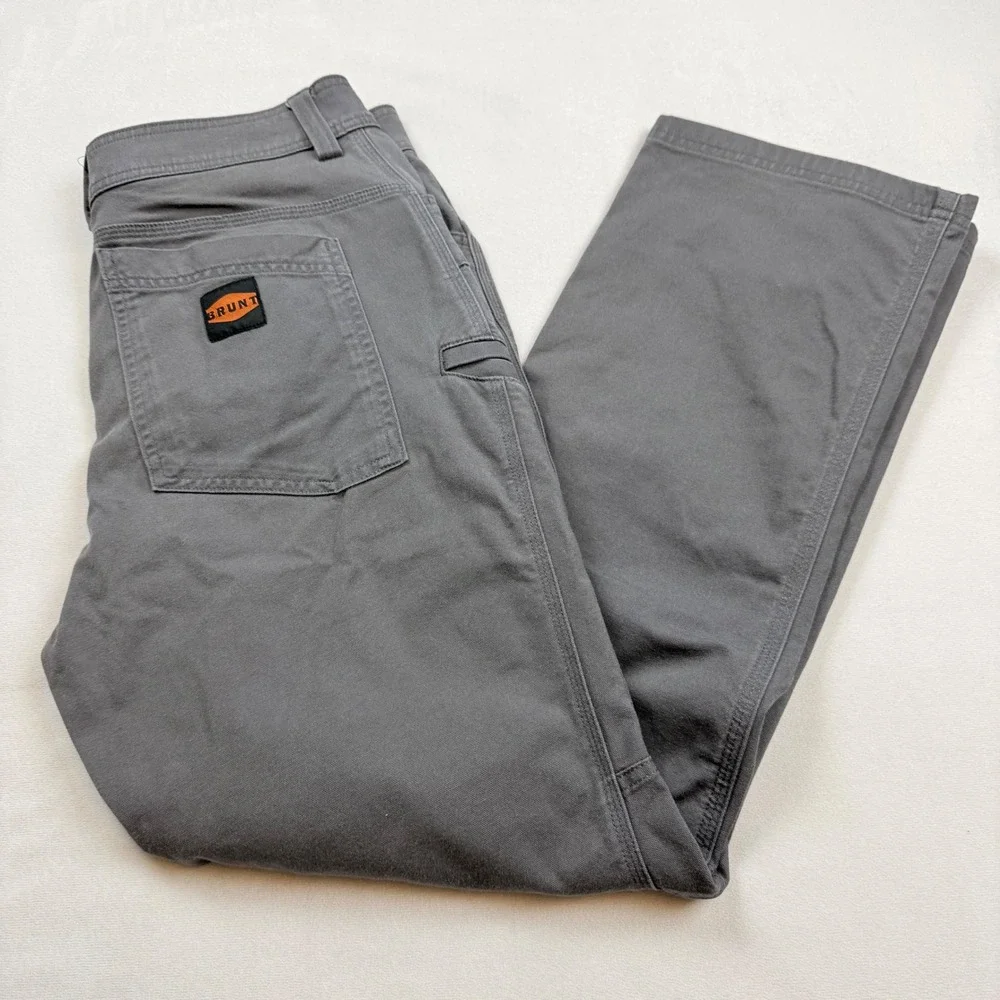BRUNT The Torra Work Pant Mens 31x30 Grey Canvas Articulated Knee Utility EUC